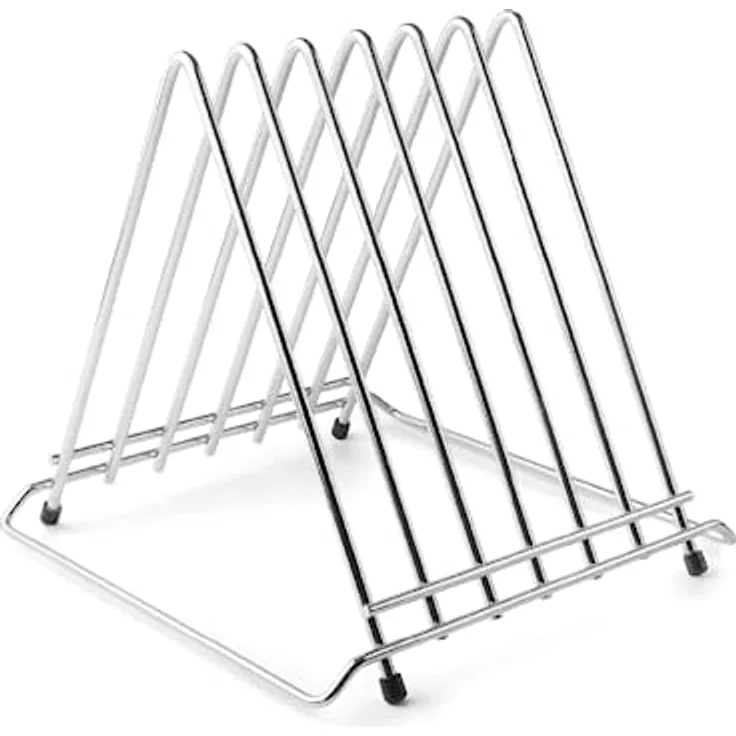 Lacor - 60579 - Halterung für Schneidebretter, Küchenutensilien, Kapazität für 6 Schneidebretter, multifunktional, rutschfeste Füße, Edelstahl, 34 x 30 x 28 cm