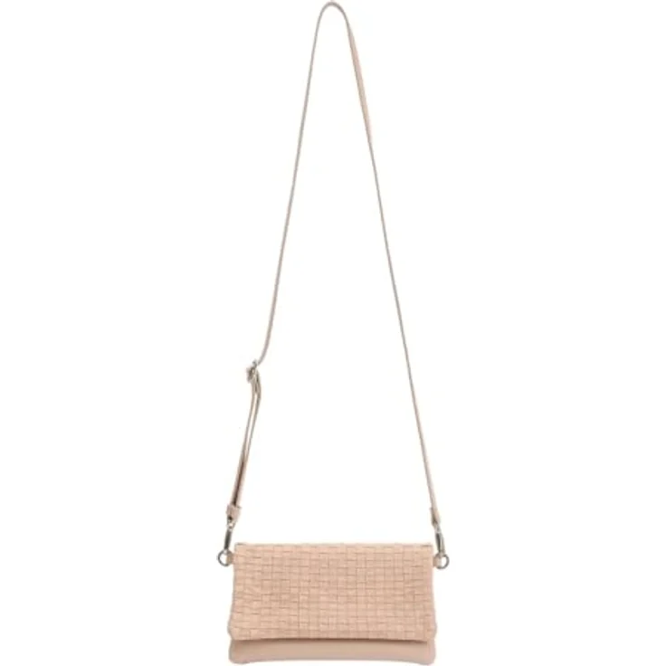FredsBruder Weave Harmony Clutch, Handtasche aus Leder mit Reißverschluss, 22 cm, Grau, verstellbarem Trageriemen und Kreditkartenfächern – Bild 1