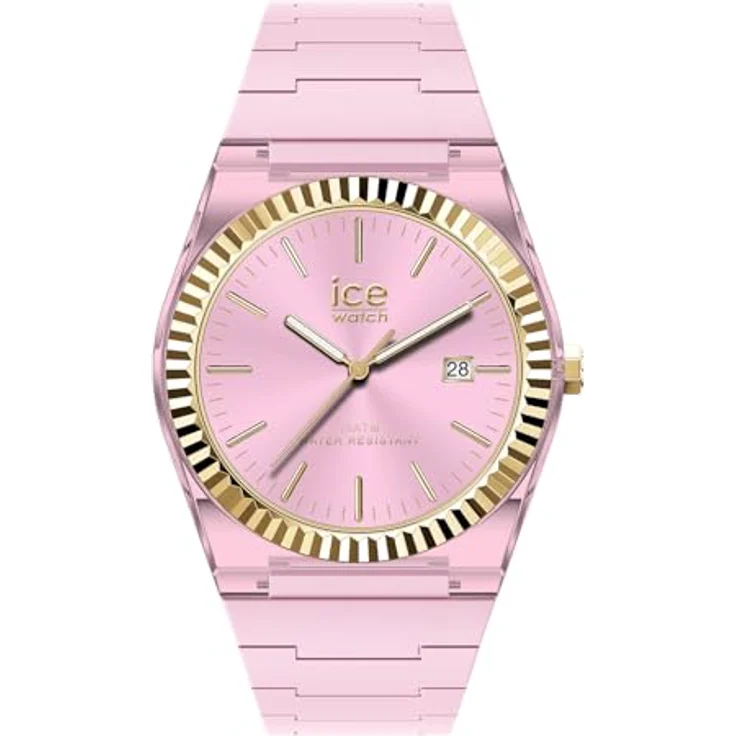 ICE-WATCH ICE power Soft Pink, Analoguhr mit Kalenderfunktion, 36 mm Gehäuse, 10 bar wasserdicht, Silikonarmband – Bild 1