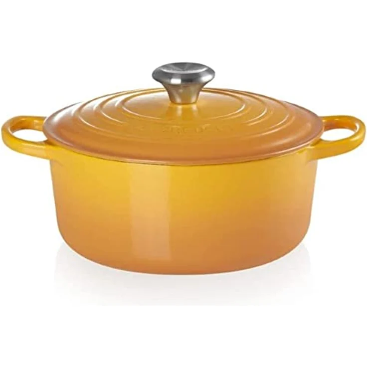 Le Creuset Signature Gusseisen-Bräter mit Deckel, Ø 24 cm, Rund, Nectar - Für alle Herdarten und Induktion geeignet, Volumen: 4,2 l, Made in France – Bild 2