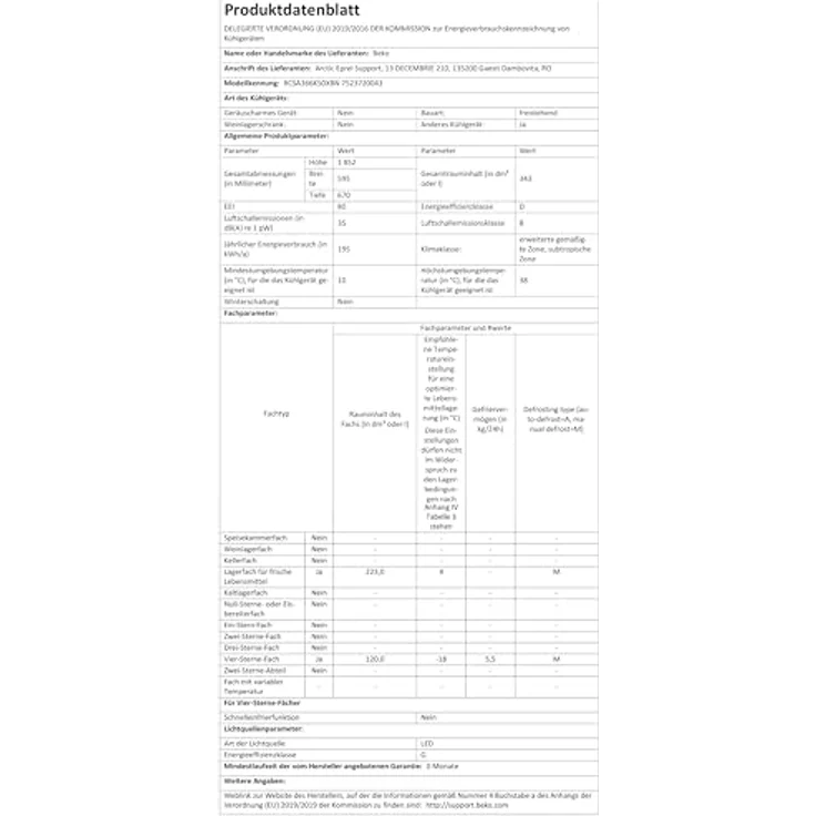Beko RCSA366K50XBN b300 Kühl-Gefrierkombination, 343 Liter Nutzvolumen, HarvestFresh, Smooth Fit: 90 Grad Türöffnung, 223 l Kühlen, 120 l Gefrieren, 3 Gefrierschubladen, 35 dB, Edelstahllook – Bild 7