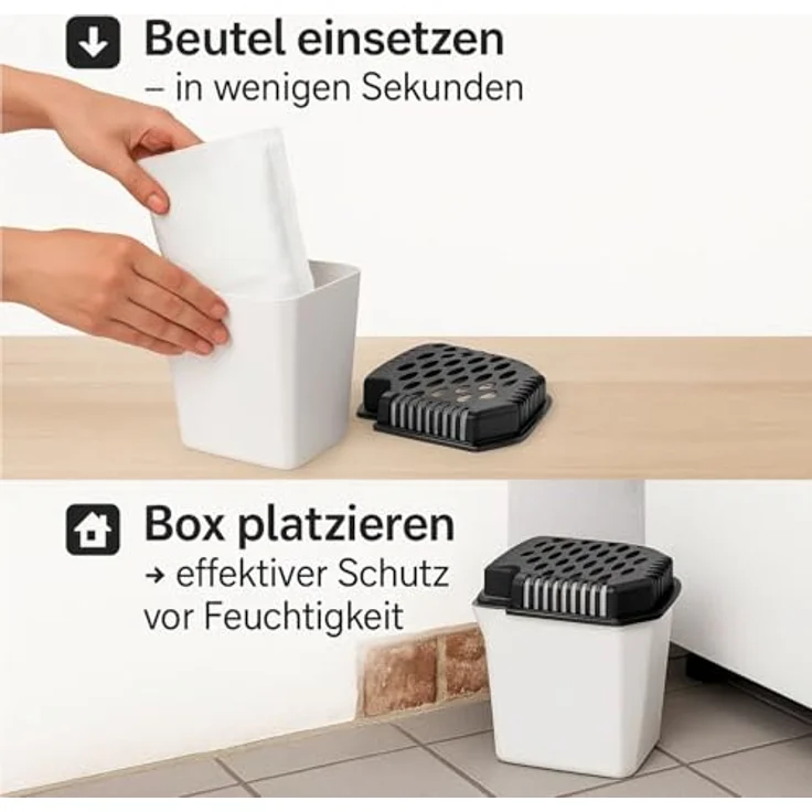 BigDean 8 Stück Luftentfeuchter Nachfüllpack, je 680 g Granulat, geräuschlos und wartungsfrei, ideal gegen Schimmel und Feuchtigkeit – Bild 3