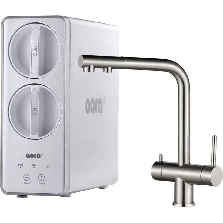 Neues Wasser AORA GT600 Osmoseanlage Untertisch Direct Flow - 8-Stufen Filtration, NORA Edelstahl, tanklos, 1,57 l/min