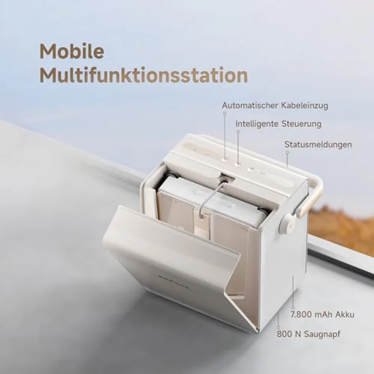 Dreame Fensterputzroboter C1 Station, intelligente KI-Routenplanung, 5.500 Pa Saugkraft, Dual-Spray-Technologie, mobile All-in-One-Station – Bild 4