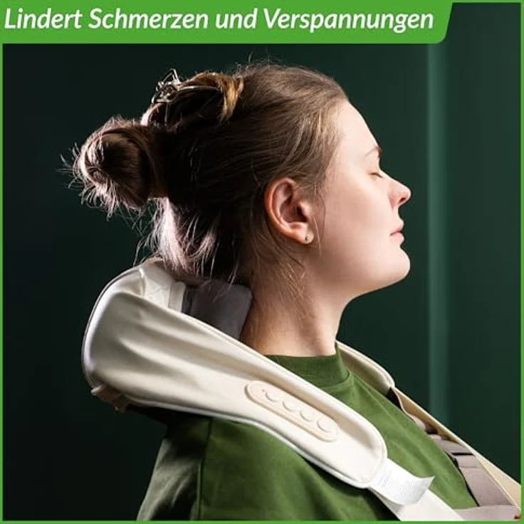 Lifenaxx Nackenmassagegerät mit Wärme LX-046, Tiefengewebs-Nacken- und Schultermassagegerät zur Schmerzlinderung, einstellbare Geschwindigkeit, 2 Modi - Für Nacken, Schultern, Beine, Rücken – Bild 5
