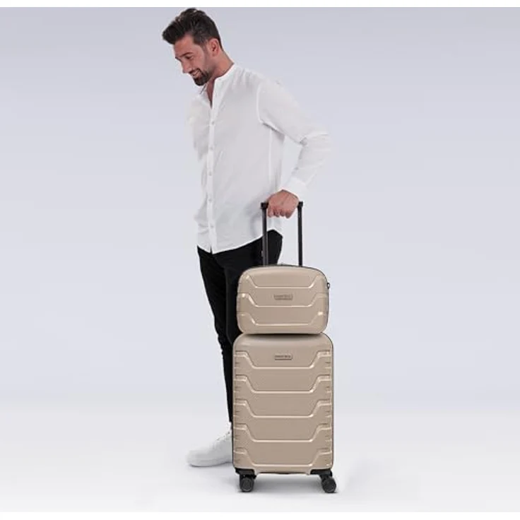 SMARTBOX Hartschalen Handgepäck Kosmetik-Koffer | 34 x 17 x 27 cm aus leichtem Polypropylen (Edition 01) in Blau – Bild 5