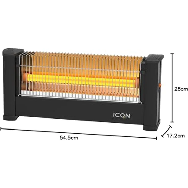 ICQN Infrarot Standheizstrahler | Für Räume bis 16m² | 900 W | IP20 | Elektroheizung | 1,5 Meter Kabelzuleitung | Heater für Büro oder Haus | Infrarotheizer| IQ.0900.APW, Heizstrahler – Bild 10
