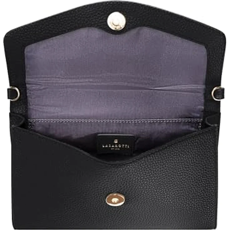 Lazarotti Bologna Leather Clutch, 23 cm Umhängetasche aus 100% Leder, schwarz – Bild 6
