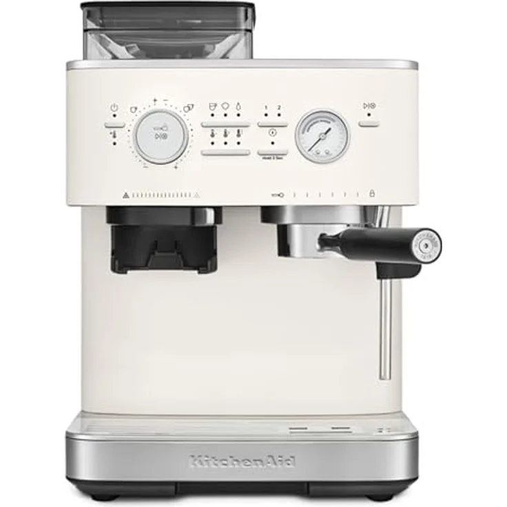 KitchenAid Kaffeehalbautomat KitchenAid halbautomatische Espressomaschine mit Gratmahlwerk, leistungsstarke 15-bar Pumpe und PID-Temperaturregelung, Edelstahl – Bild 5