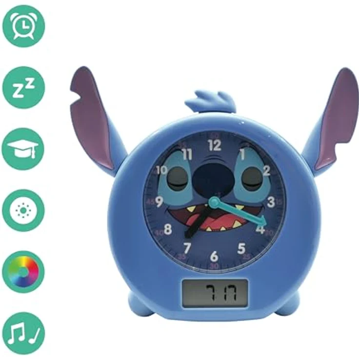 Lexibook Wecker Stitch, mit sanftem Nachtlicht und Nickerchenfunktion, 14 entspannenden Melodien und Sonnenaufgangssimulation – Bild 3