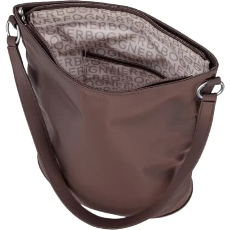 BOGNER Hobo Maxon Heather, Damen Handtasche aus Nylon, dunkelbraun, 14 cm breit, 28 cm hoch – Bild 5