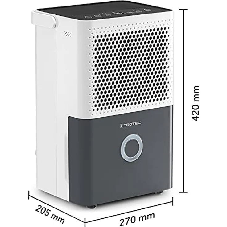 Trotec TTK 33 E Komfort Luftentfeuchter, bis 30 m², Entfeuchtungsleistung 14 l-Tag, 1,5 L Tank, Wäschetrocknungsfunktion, weiß-grau (1.120.000.037) – Bild 3