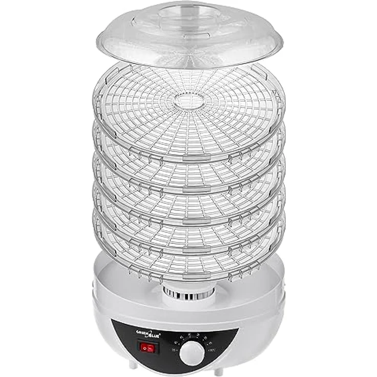 Green Blue GB195 Dörrautomat 250W mit Temperaturregler 35-70° Extra Leise 5 Siebe 27 cm, Pilz-, Gemüse- und Obsttrockner Temperaturwahl – Bild 3