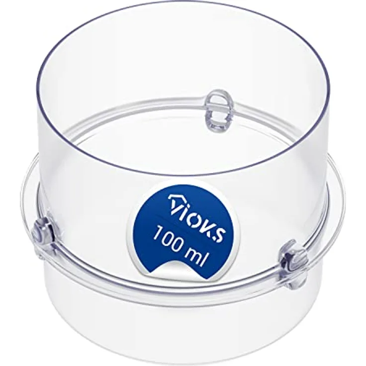 VIOKS Kleiner Messbecher 100ml, robustes Kunststoffzubehör für Vorwerk Thermomix TM5, TM31, TM21, TM3300, Schutz vor Herausspritzen