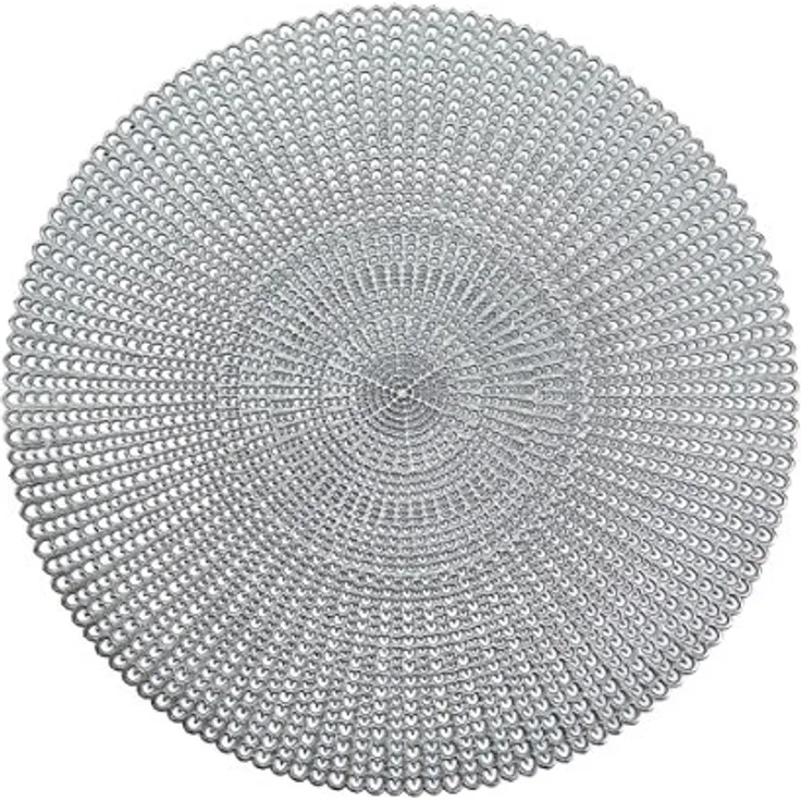 Zeller 26817 Platzset "Cut out" Kunststoff, rund, silber, ca. Ø41 cm