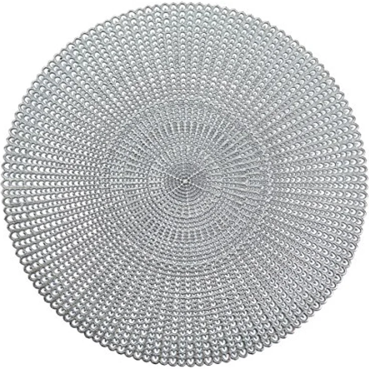 Zeller 26817 Platzset "Cut out" Kunststoff, rund, silber, ca. Ø41 cm – Bild 1