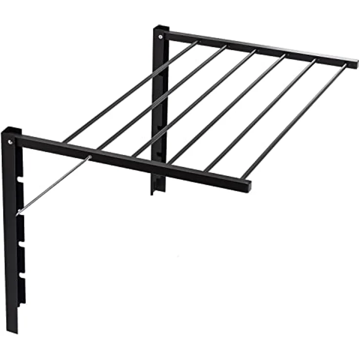 ABJ Majka Wandwäschetrockner für die Wand - Trockenständer Wandmontage, 60cm, Schwarz – Bild 1