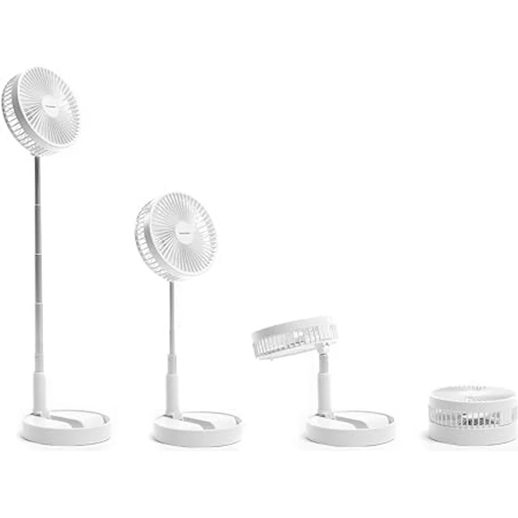 InnovaGoods Faltbarer wiederaufladbarer 3-in-1-Ventilator Fandle, 7,7'' mit 7200 mAh, 4 Geschwindigkeitsstufen, Timer und Fernbedienung – Bild 2