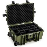 B&W Transportkoffer Outdoor Typ 6700 bronze-grün mit variabler Facheinteilung, Trolley Koffer, ideal auf Tour - wasserdicht nach IP67 Zertifizierung, staubdicht, bruchsicher und unverwüstlich