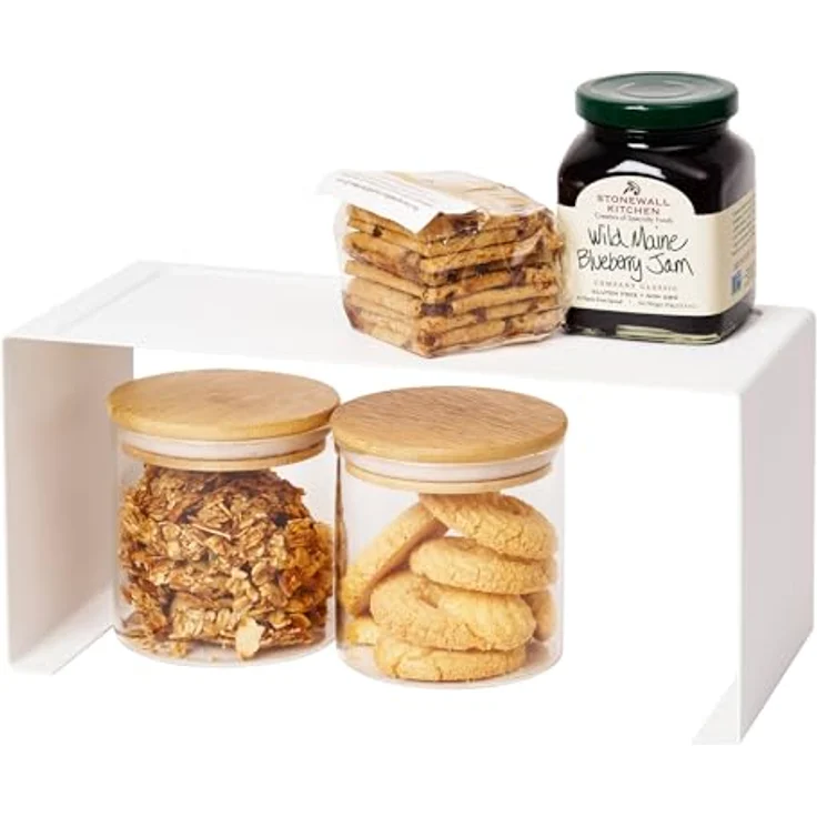 Yamazaki Küchenregal Tower, stapelbarer Küchen Organizer mit zusätzlichem Stauraum, Weiss – Bild 1