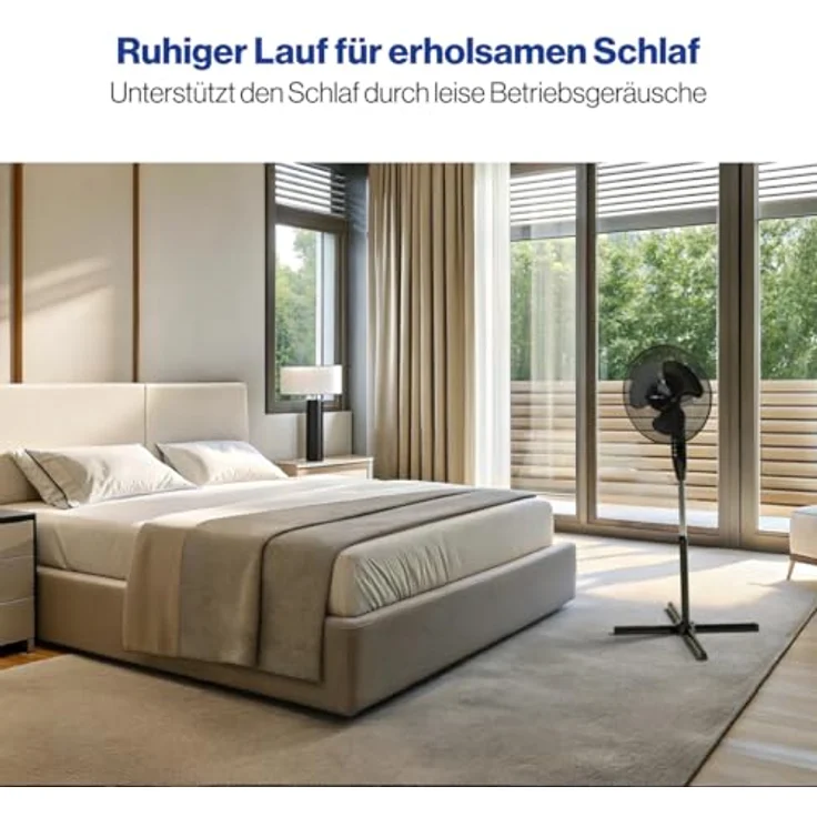 Clatronic VL 3603 S Standventilator 40 cm Durchmesser, oszillierend, 3 Geschwindigkeitsstufen, Neigungswinkel verstellbar, schwarz – Bild 4