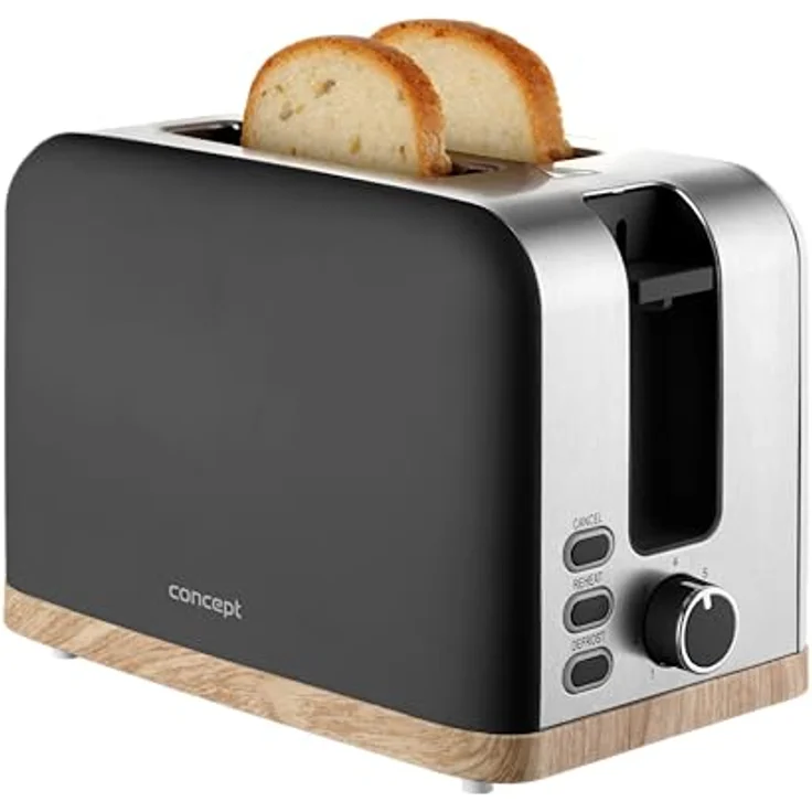 Concept TE2016 Toaster ELWOOD, schwarz, 7 Bräunungsstufen, Hochhub-Grillrost – Bild 1
