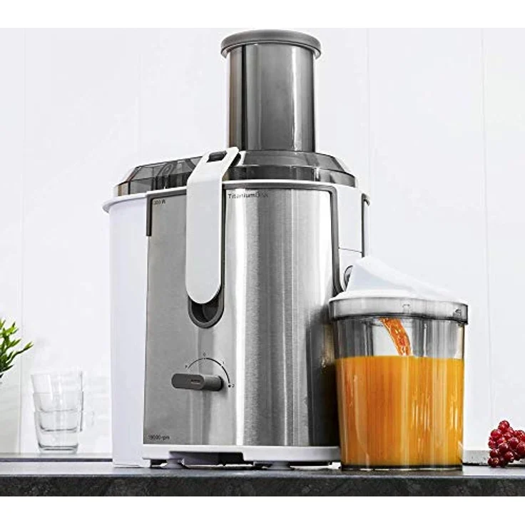 Cecotec Orbital Entsafter Extreme Titanium 19000 XXL Orbitalmischer, um den Saft von Obst und Gemüse zu extrahieren. Mit 19.000 U - min und 1000 W maximaler Leistung. Titanium-Beschichtung auf der Scheibe. XL Eingangskanal. ExtremeTitanium 19000 – Bild 7