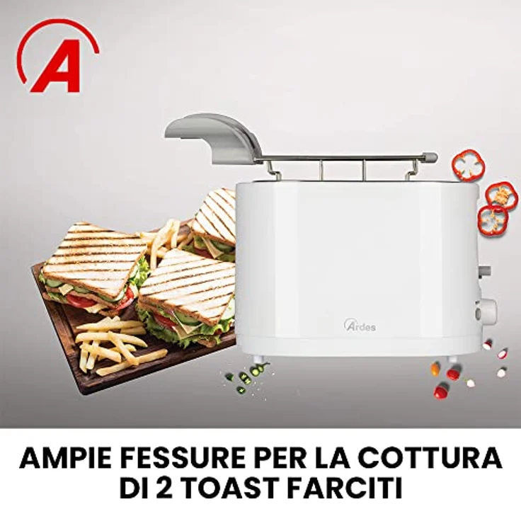 Ardes ARTOAST01 TOSTO SLEEK PLUS Toaster mit Toastzange für gefüllte Toasts - 7 Toasts, 4 extra Scheiben, abnehmbare Krümelschublade, Kabelaufwicklung - Edelstahl – Bild 4