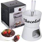 Schokoladenfondue 4er Set Keramikschale Schmelztopf Teelicht erhitzt 2 Gabeln