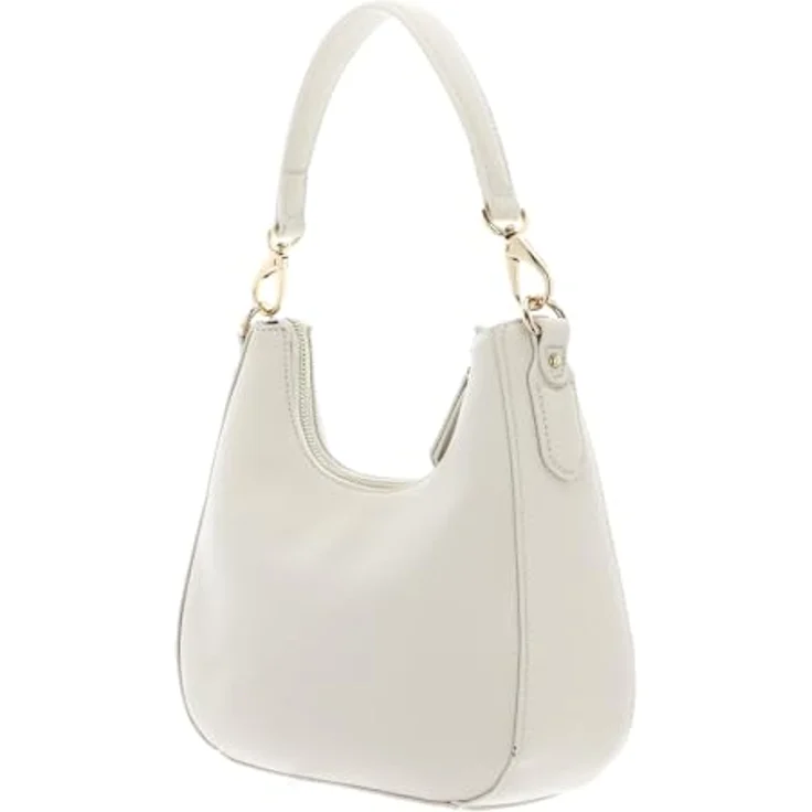 Valentino Brixton Umhängetasche 22 cm, Beige, modische Handtasche aus genarbtem Kunstleder mit klarem Design und hoher Funktionalität – Bild 4