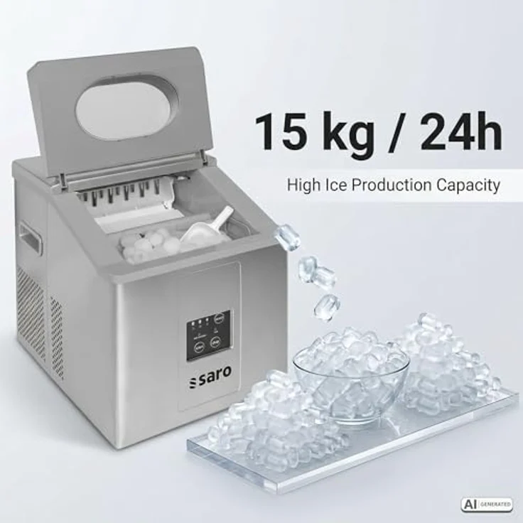 Saro EB 15 Eiswürfelbereiter-15 kg-24 h-230 V-1 Ph-0,16 kW-3 Eiswürfelgrößen wählbar-Luftkühlung – Bild 7