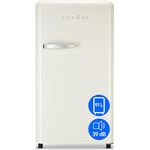 MEDION Retro Kühlschrank MD 37800 (91 Liter, 91cm Höhe, höhenverstellbare Glasablagen, transparente Gemüseschublade, cream)