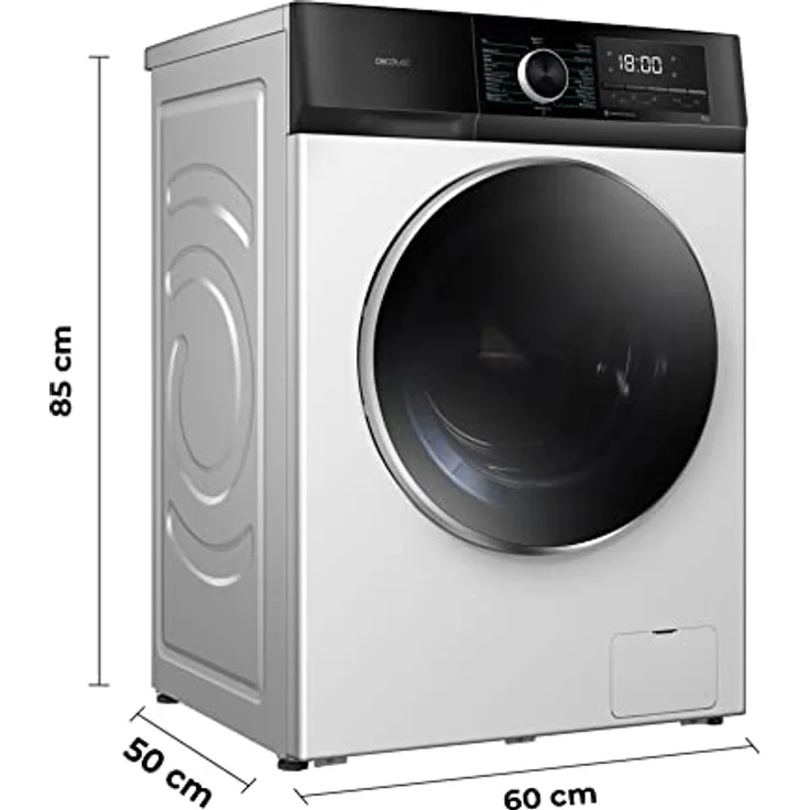 Cecotec Lavadora 7 Kg Carga Frontal Bolero Dresscode 7500 Inverter A. 1850 W, 1400 rpm, Motor Inverter Plus, Bajo Consumo, 16 Programas, SteamMax, Delay Start, Weiss – Bild 2