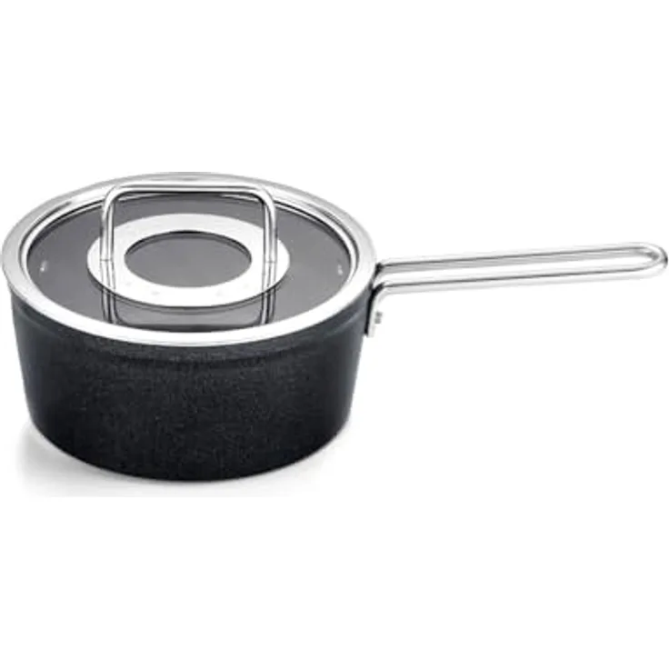 Fissler Adamant / Aluminium-Stielkasserolle (Ø 18 cm, 2 Liter) beschichtet, mit Glas-Deckel, antihaftend - Induktion