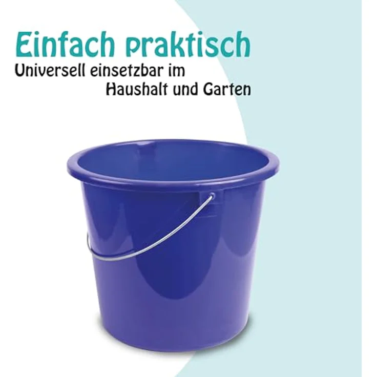 ProHome Putzeimer Kunststoff-Eimer mit Metallbügel, 10 Liter, stapelbar, BPA-frei, in Blau oder Anthrazit, Made in EU – Bild 7