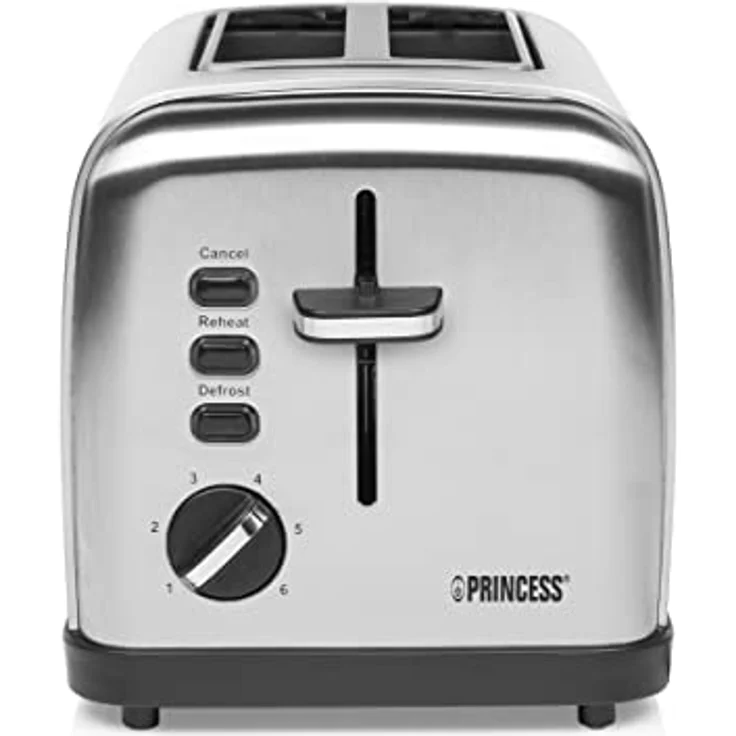 Princess Edelstahl Toaster mit zwei Schlitze ? herausnehmbares Krümmelfach - Auftau-, Aufwärm- & Stoppfunktion , 142354 – Bild 8