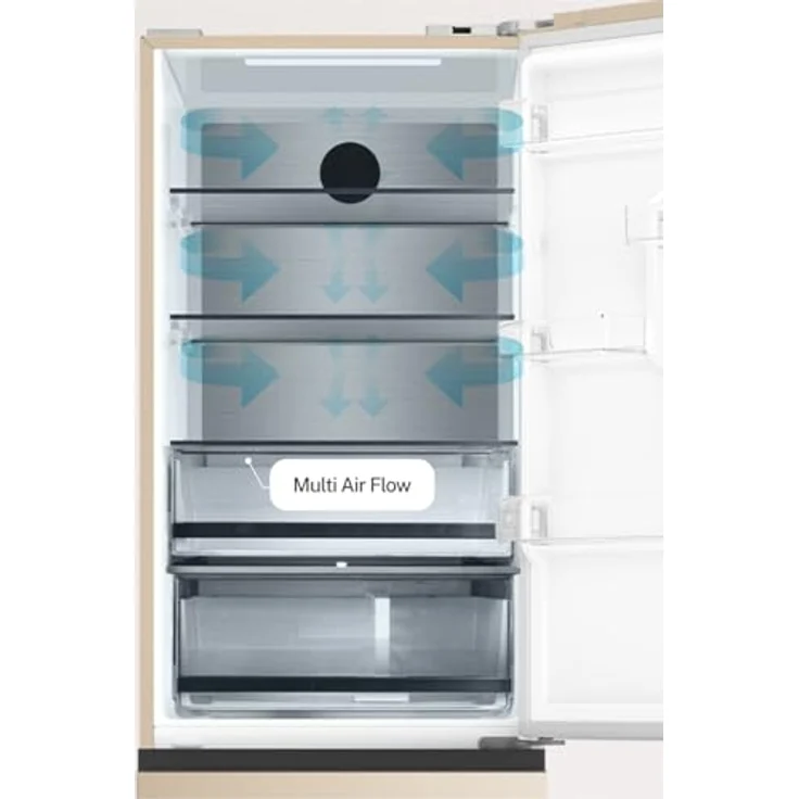 CREATE FRIDGE STUDIO COMBI PRO FLEX 401 Kühlschrank im italienischen Stil, 401L Sand, No Frost, Urlaubsmodus, antibakteriell, Touch-Elektronik, 158W – Bild 5