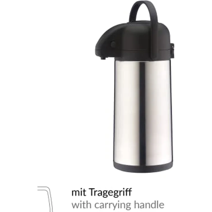alfi 0837.205.250 Getränkespender, Pumpkanne TopTherm, Edelstahl mattiert 2,5 Liter, 12 Stunden heiß, 24 Stunden kalt – Bild 6