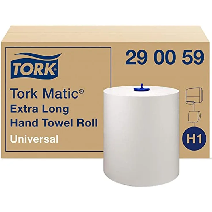 Tork Matic extra langes Rollenhandtuch 290059 - H1 Universal Papierhandtücher für Rollenhandtuchspender, 1-lagig, weiß - 6 Rollen x 280 m