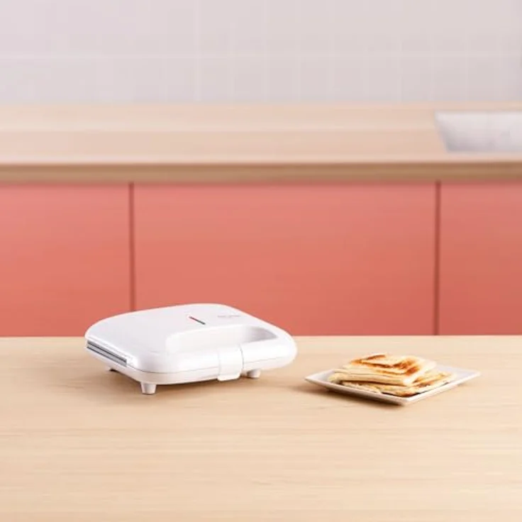 Solac Sandwichmaker SD5054, Kontaktgrill mit 750 W Leistung und antihaftbeschichteten Platten, Weiß – Bild 9