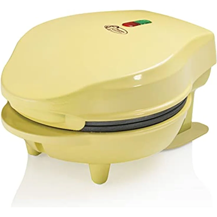 Bestron AMW500V Mini-Waffelautomat, Waffeleisen, 550W, Backampel, antihaftbeschichtet, gelb – Bild 3