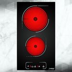 Phönix PC-302T Glaskeramikkochfeld 2 Zonen | Domino Keramikkochfeld | 9 Stufen | autark, 3000W Einbaukochfeld