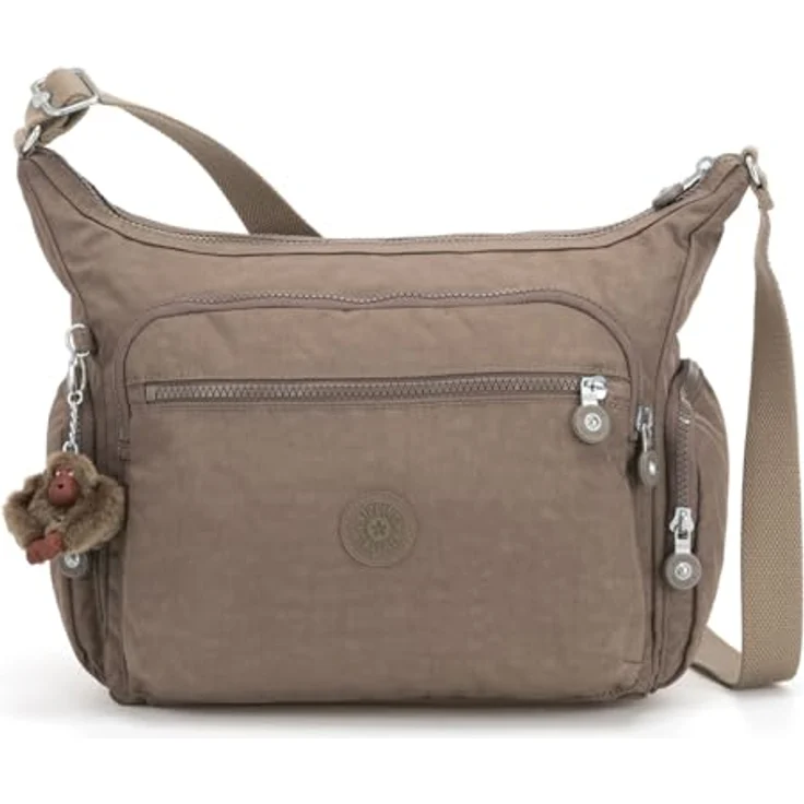 Kipling Basic Gabbie Umhängetasche, 35,5 cm, braun, strapazierfähiges Nylon, leichter Alltagsbegleiter mit Reißverschluss – Bild 1