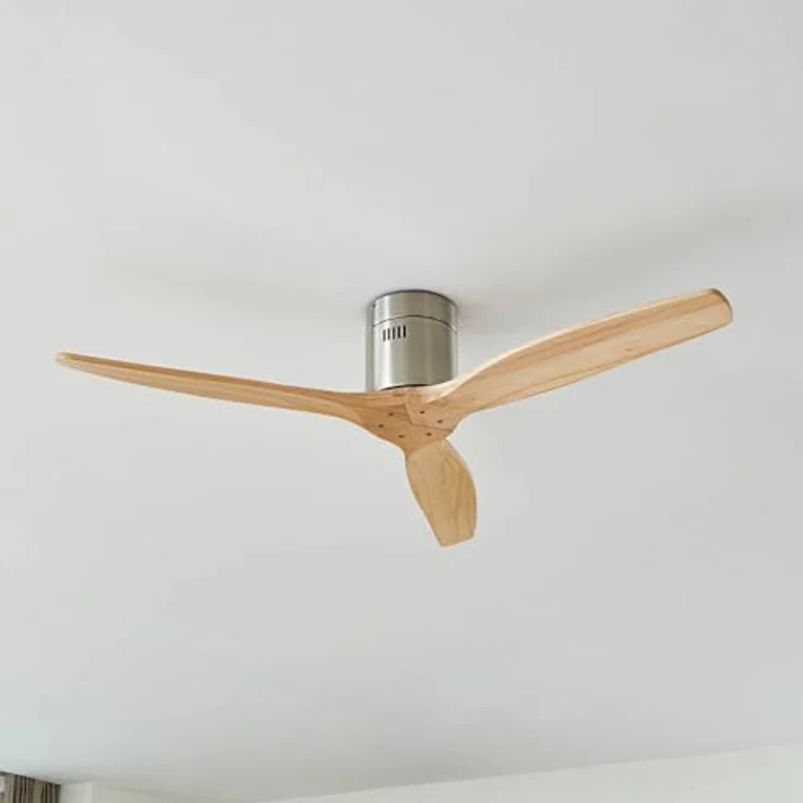 Lucande Vindur, Deckenventilator mit Holzflügeln, 40 W, inkl. Fernbedienung, für Räume 10-15 m² – Bild 2