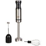 MasterChef Stabmixer Edelstahl 3 in 1, Pürierstab mit Elektrische Schneebesen & Hand Milchaufschäumer, Hand Blender mit 2 Geschwindigkeitsstufen, Zauberstab Küchengerät, Spülmaschinenfest, 600w
