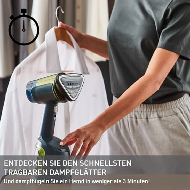 Tefal AeroSteam Dampfglätter, Keramik-Bügelsohle, 20 g/Min. Dampfleistung, 90 g/Min. Dampfstoß, 100 ml abnehmbarer Wassertank, 3 Modi, 1400 Watt, Blau/Grün – Bild 5