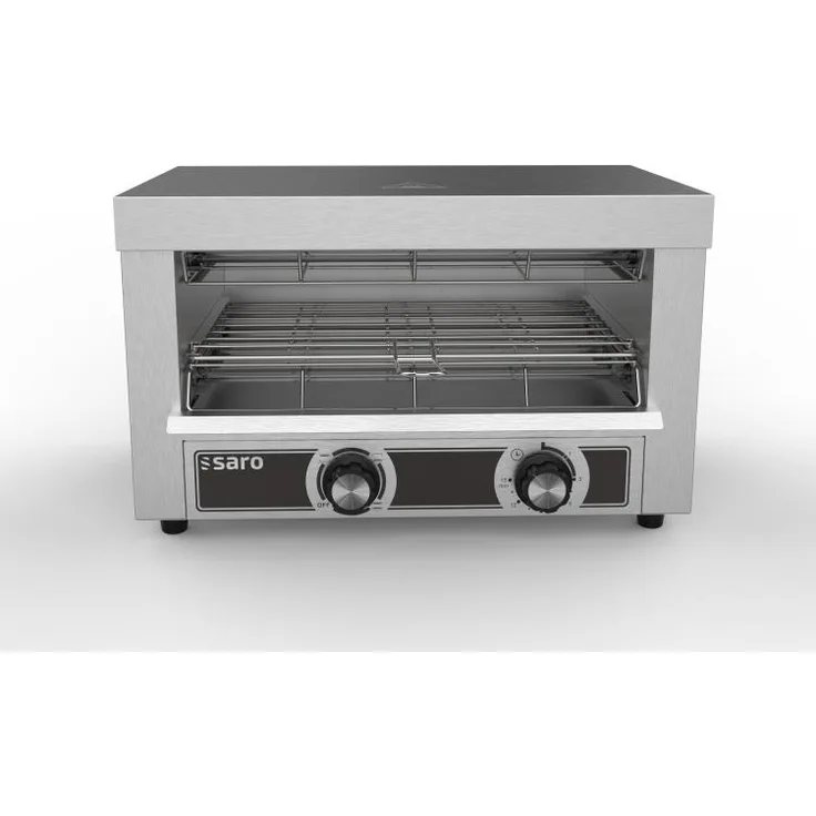 Saro Quarzröhren-Toaster Modell ALAVA, Edelstahl mit Ober- und Unterhitze, Zeitschaltuhr und Quarz-Heizelement bis 250°C