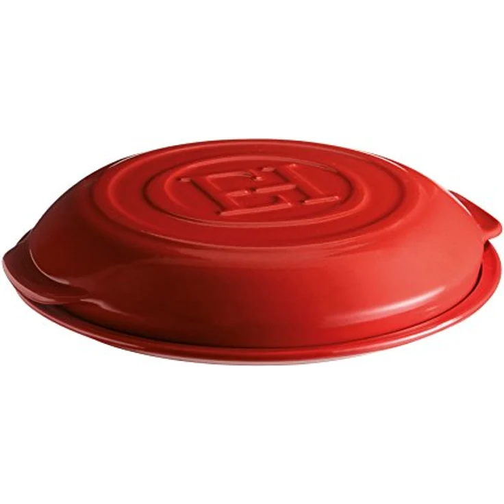 Emile Henry Tarte Tatin Backform - Kuchenform - Farbe: Grand Cru - Rot - Backform mit Servierplatte 2tlg. Set – Bild 3