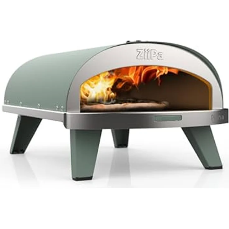ZiiPa Gas-Pizzaofen Eukalyptus Ø 31,5 cm Cordierit Stein - Grün – Bild 4