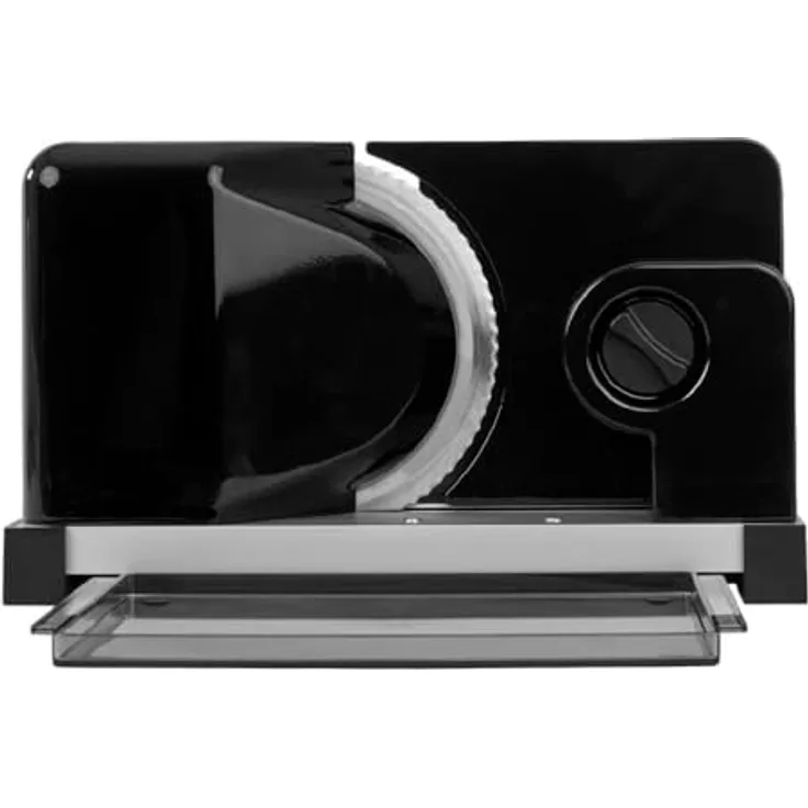 Ritter icaro 5 Klappbarer elektrischer Allesschneider & Brotschneidemaschine aus Metall mit ECO-Motor, Made in Germany, Schwarz